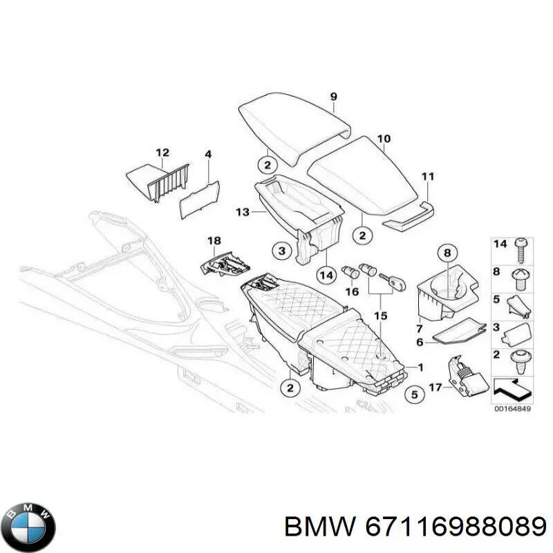 67116988089 BMW cerradura, tapa del depósito de gasolina