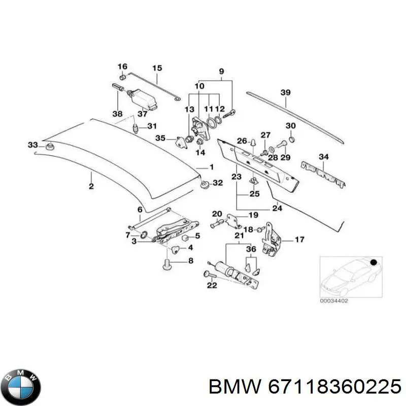 Motor de apertura/cierre del cierre del maletero (puerta trasera 3/5) BMW 67118360225 precio, desde  
