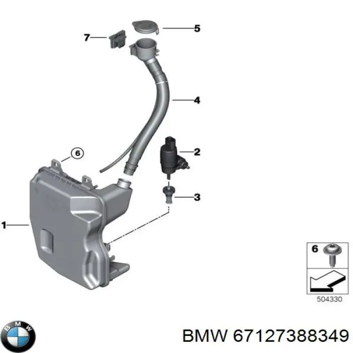Comprar 67127388349 BMW Bomba-motor de limpiaparabrisas delantero/trasero