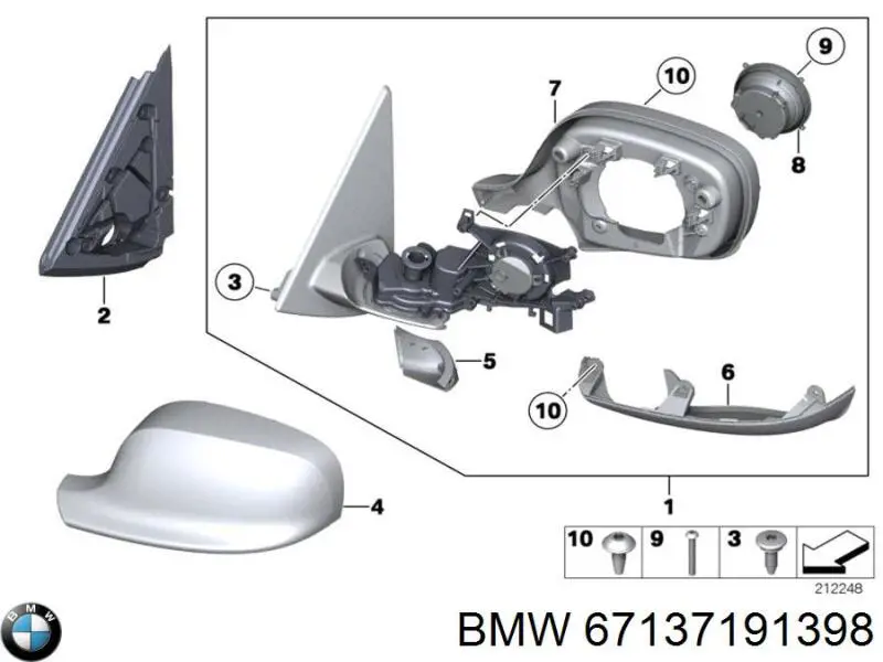 Comprar 67137191398 BMW Motor del actuador del espejo retrovisor