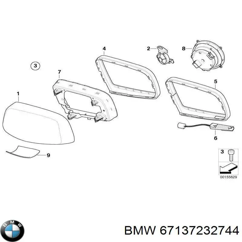 Comprar 67137232744 BMW Motor del actuador del espejo retrovisor