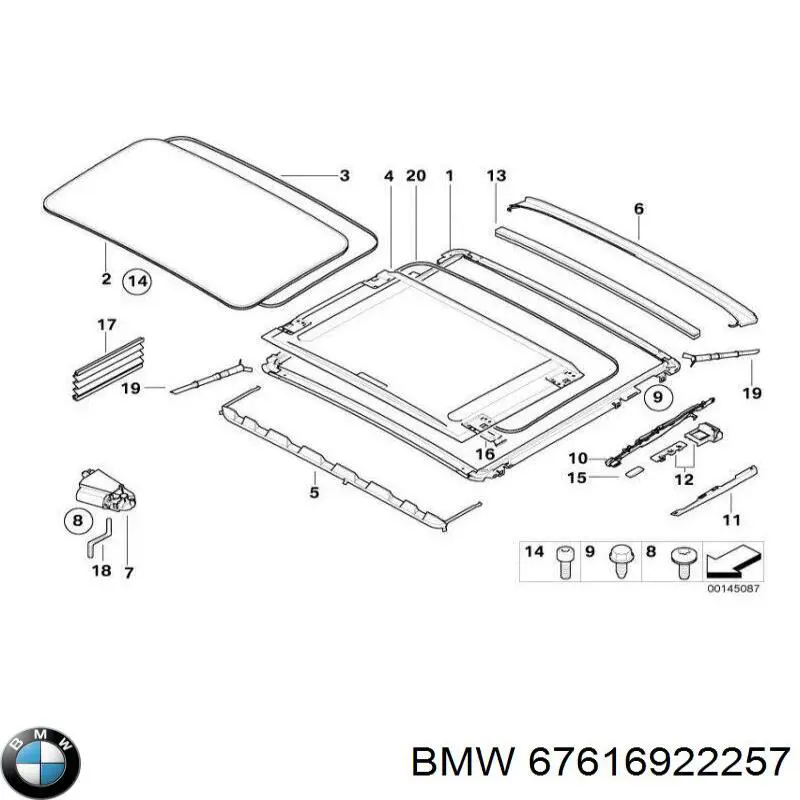 Motor del techo corredizo BMW 67616922257 precio, desde 142,30 EUR