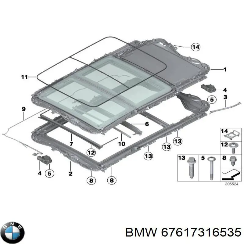 Motor del techo corredizo BMW 67617316535 precio, desde 142,30 EUR