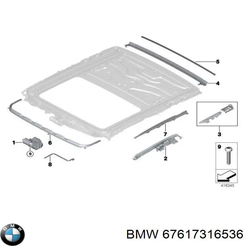 Motor del techo corredizo BMW 67617316536 precio, desde 133,58 EUR