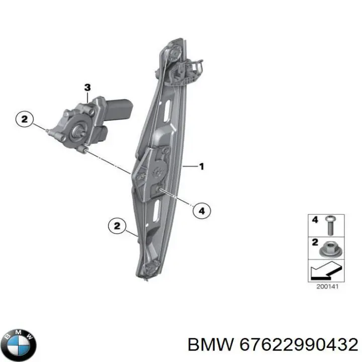Motor eléctrico, elevalunas, puerta trasera derecha para BMW X1 (E84)