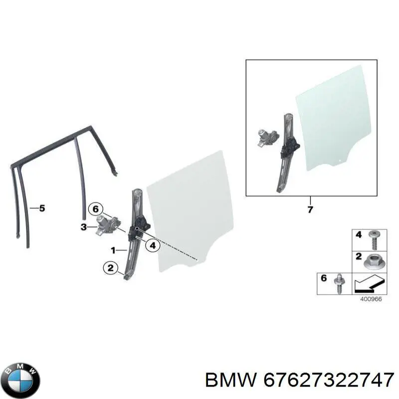 Motor eléctrico, elevalunas, puerta delantera izquierda para BMW X3 (F25)
