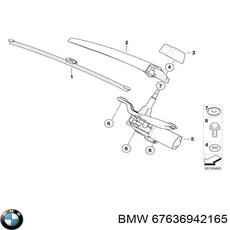 Motor limpiaparabrisas luna trasera para BMW X5 (E70)