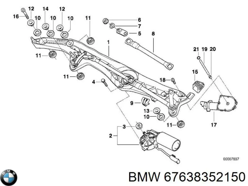 Motor limpiaparabrisas BMW 7 E38