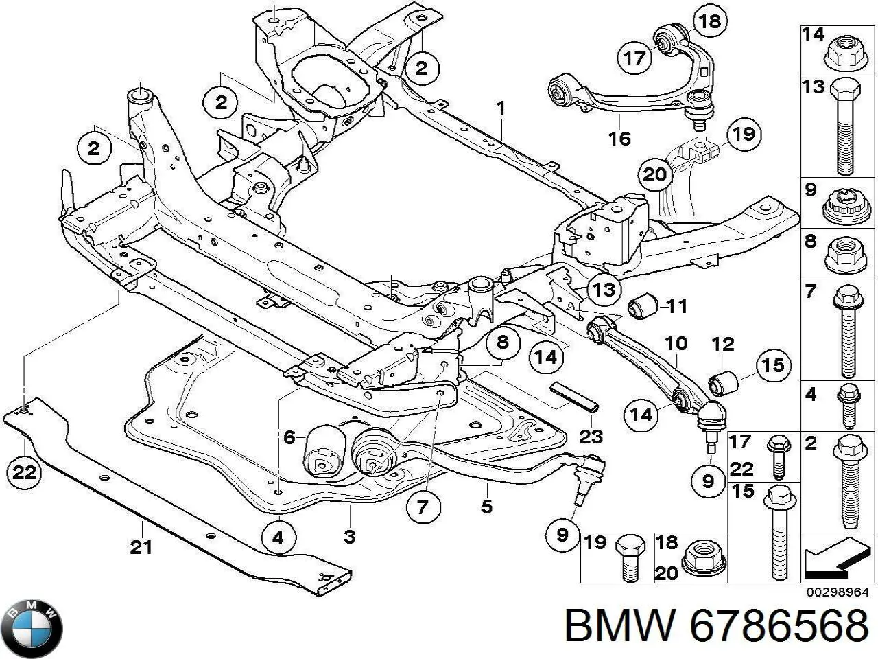 6786568 BMW protección motor /empotramiento