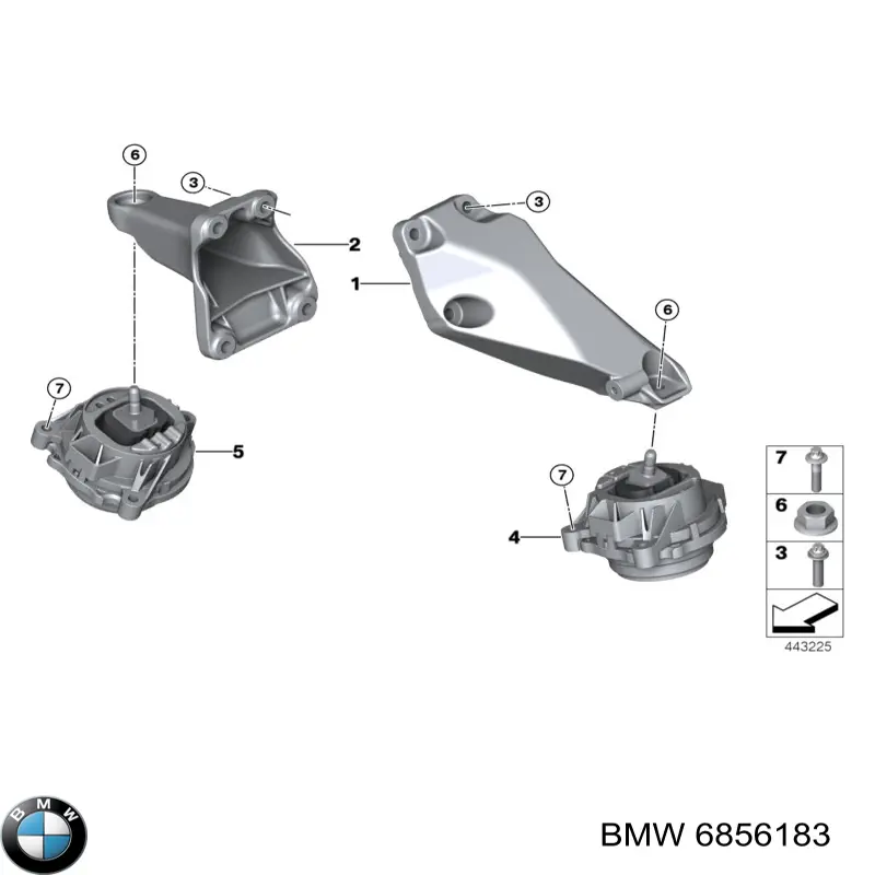 6856183 BMW soporte motor izquierdo