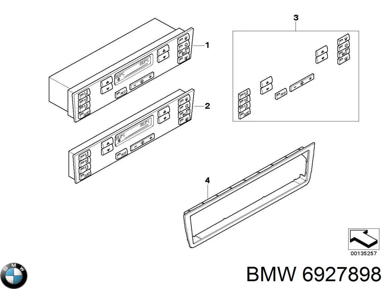 Unidad de control aire acondicionado 64116915808 BMW