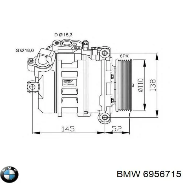 Compresor de ac BMW 6956715