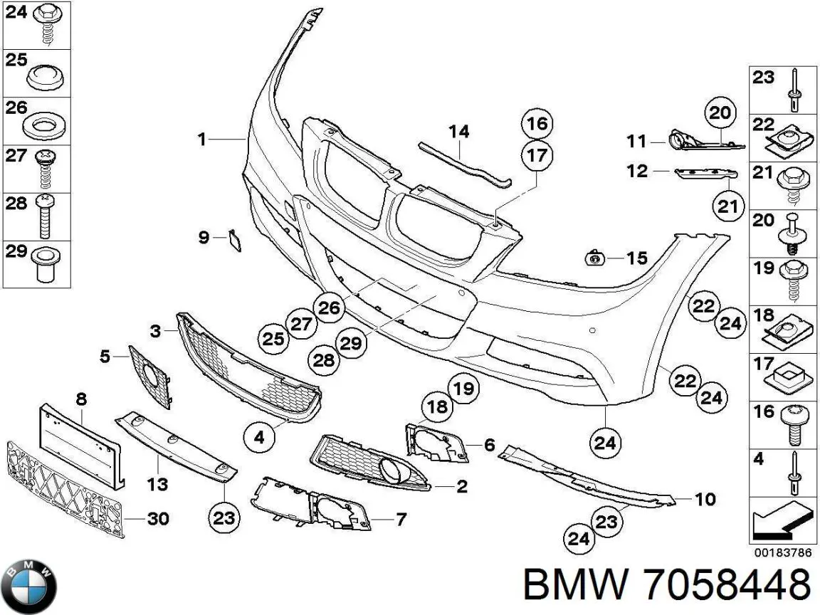 Comprar 7058448 BMW Soporte delantero de guardabarros delantero derecho