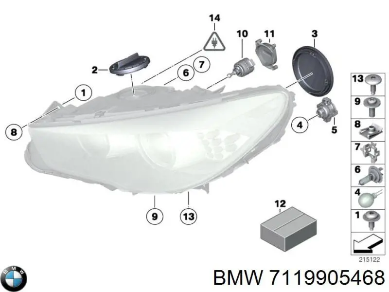 7119905468 BMW bombilla, luz de gálibo, delantera