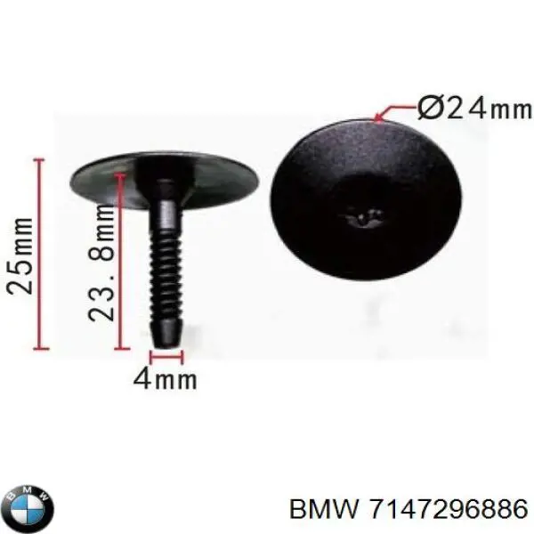 7147296886 BMW clips de fijación de pasaruedas de aleta delantera