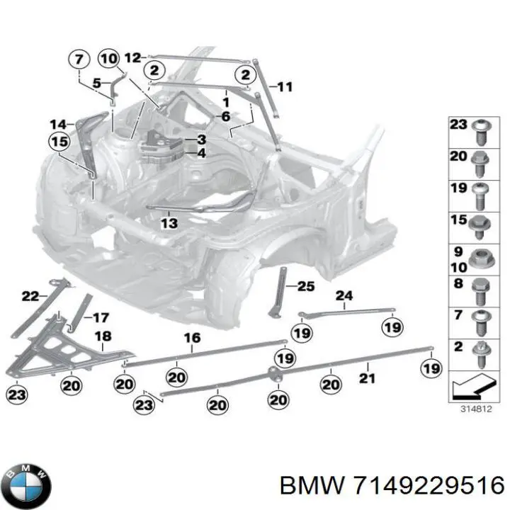 7149229516 BMW perno de fijación, brazo oscilante delantera, inferior