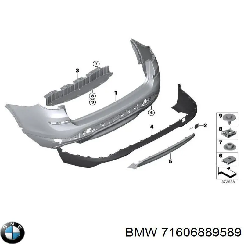 Amortiguador trasero izquierdo 71606889589 BMW