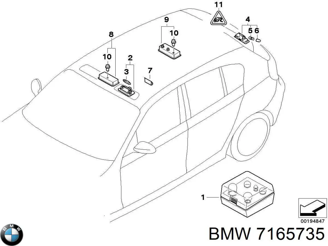 7165735 BMW piloto de matrícula