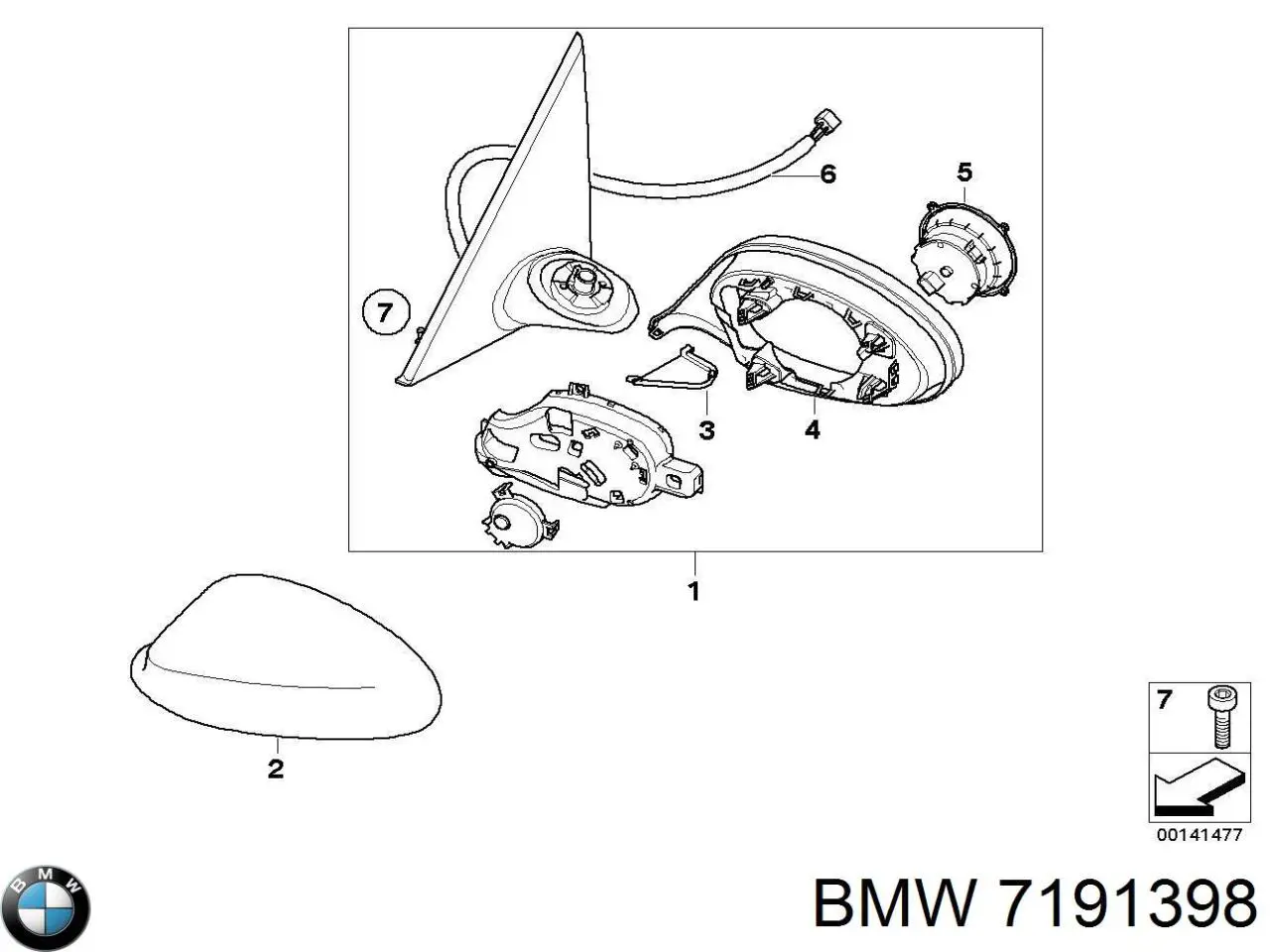 Comprar 7191398 BMW Motor del actuador del espejo retrovisor