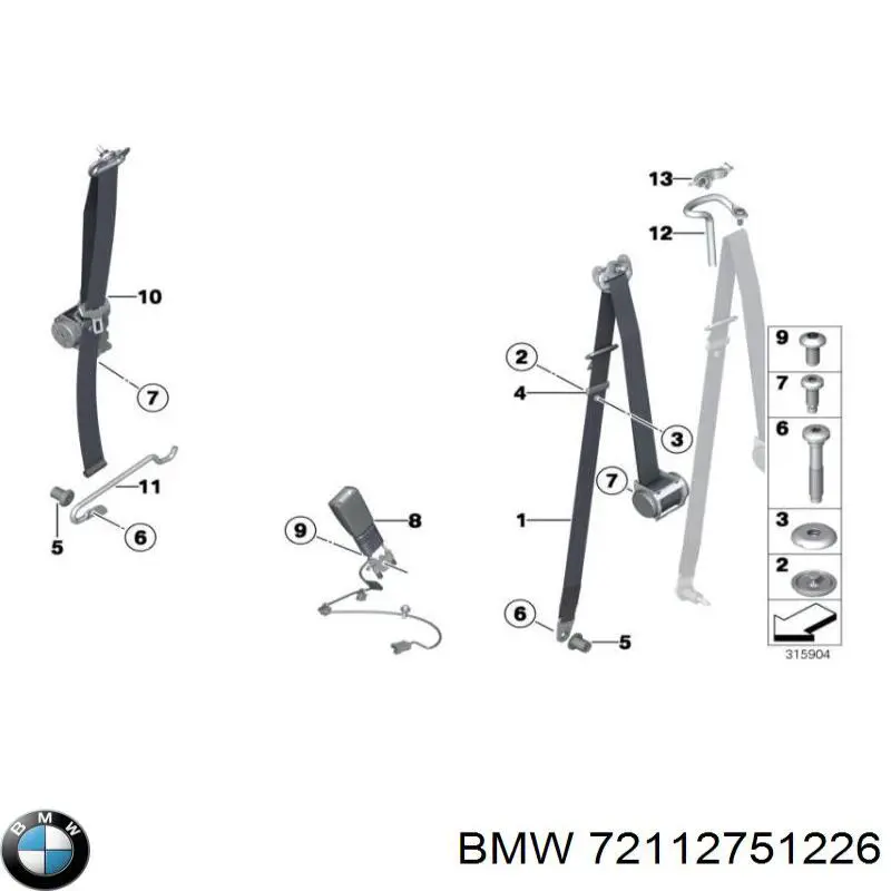 060330 BMW Cinturón de seguridad delantero derecho