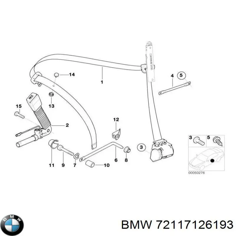 72117126193 BMW Cinturón de seguridad delantero izquierdo