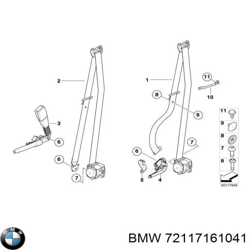 Cinturón de seguridad delantero izquierda para BMW X6 (E71)