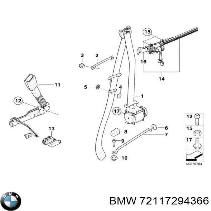 72117294366 BMW abrazadera de silenciador delantera