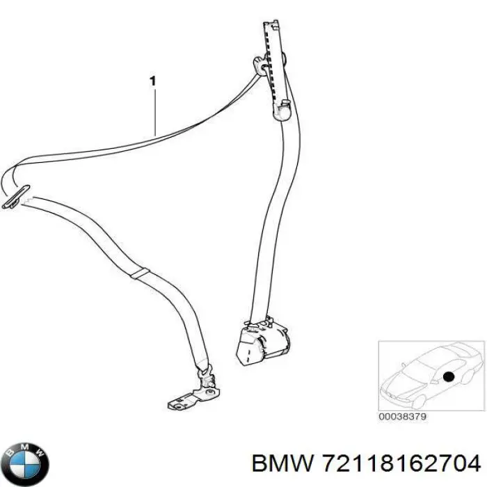 Cinturón de seguridad delantero derecho para BMW 5 (E39)