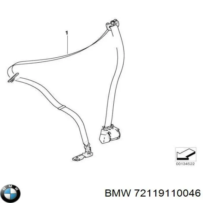 Cinturón de seguridad delantero derecho para BMW 5 (E61)