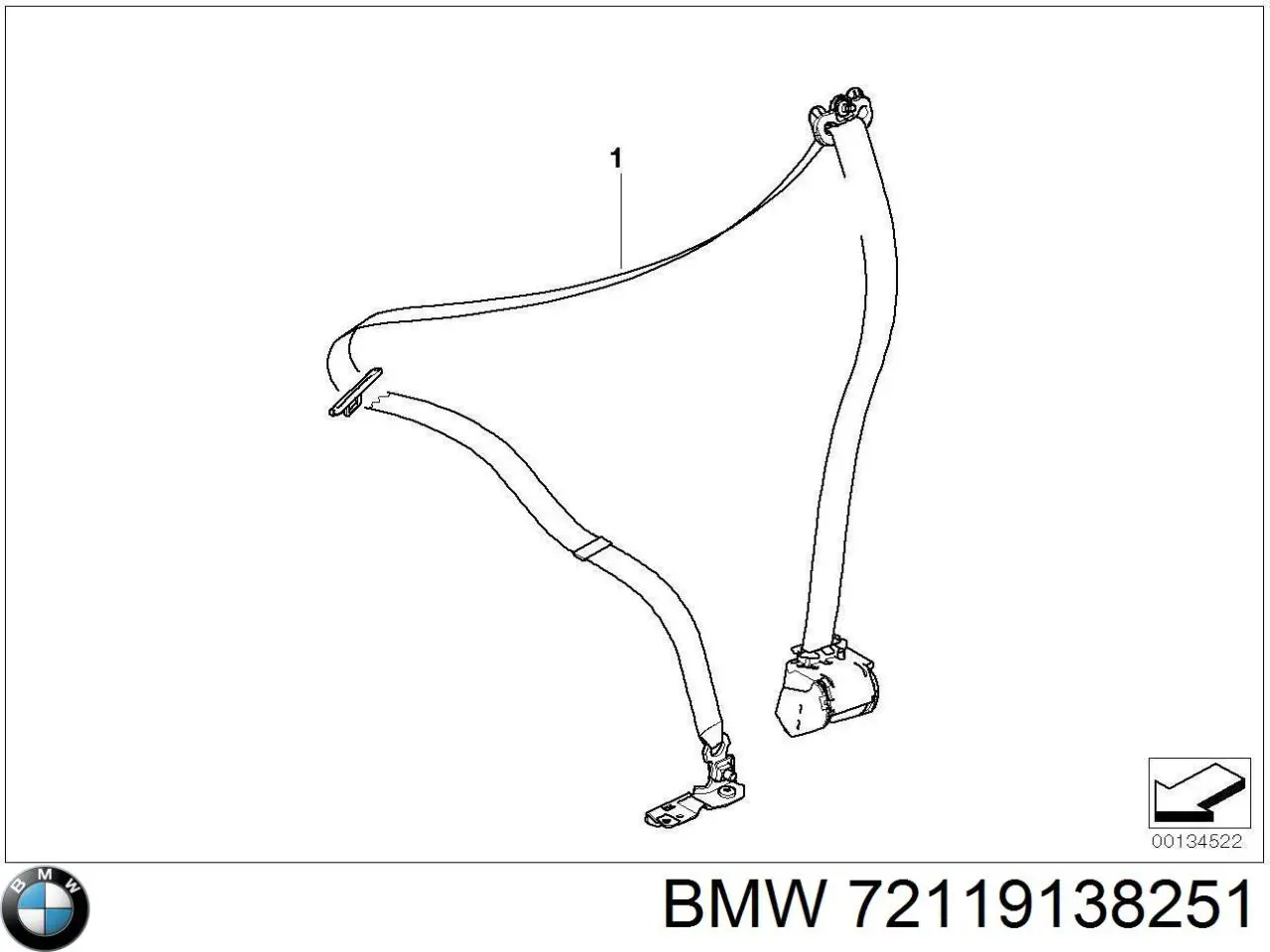 Cinturón de seguridad delantero izquierdo BMW 72119138251 precio, desde 55,18 EUR