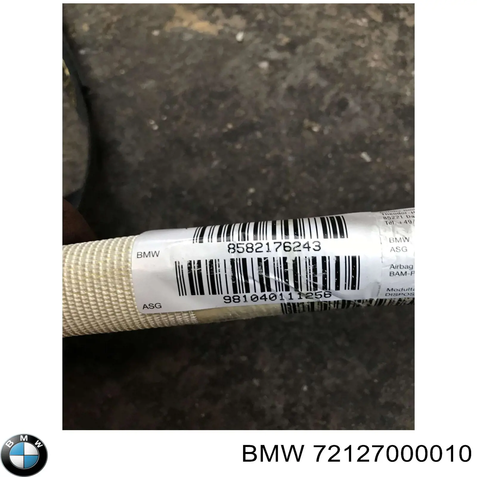 72127000010 BMW airbag de cortina lateral derecha