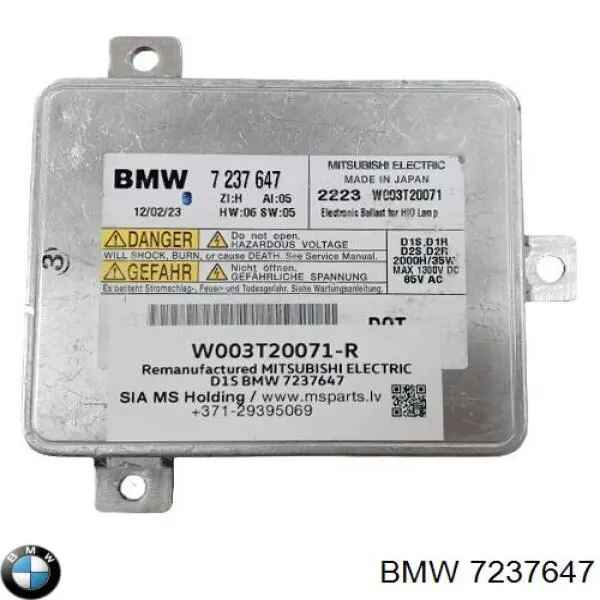 Comprar 7237647 BMW Unidad de control de xenón