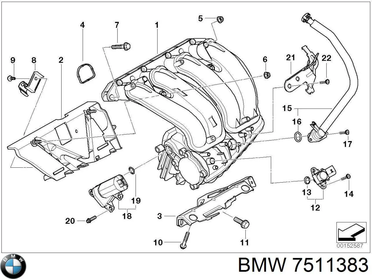 Regulador de longitud del colector de admisión BMW 7511383 precio, desde 381,66 EUR