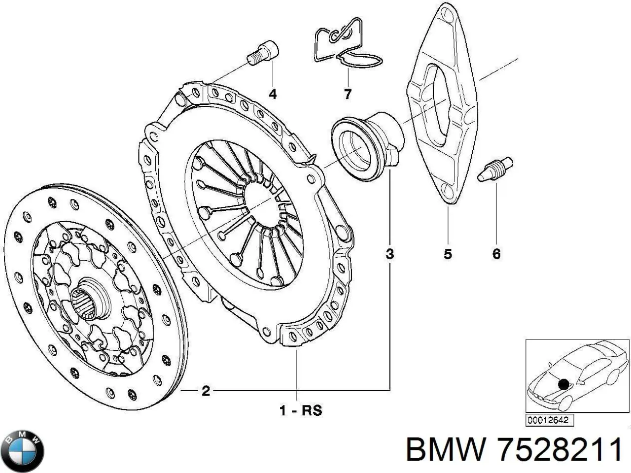 7528211 BMW kit de embrague (3 partes)