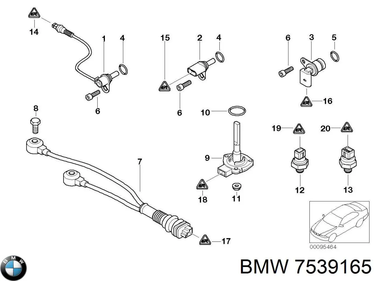 7539165 BMW Sensor posición arbol de levas