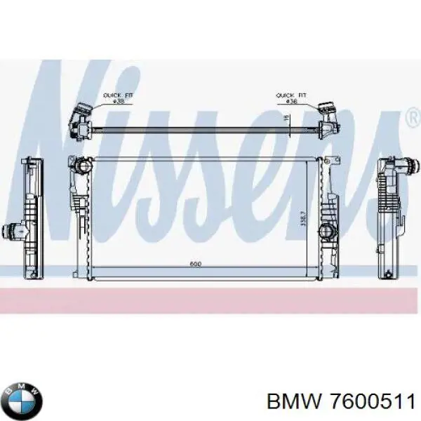 7600511 BMW radiador refrigeración del motor