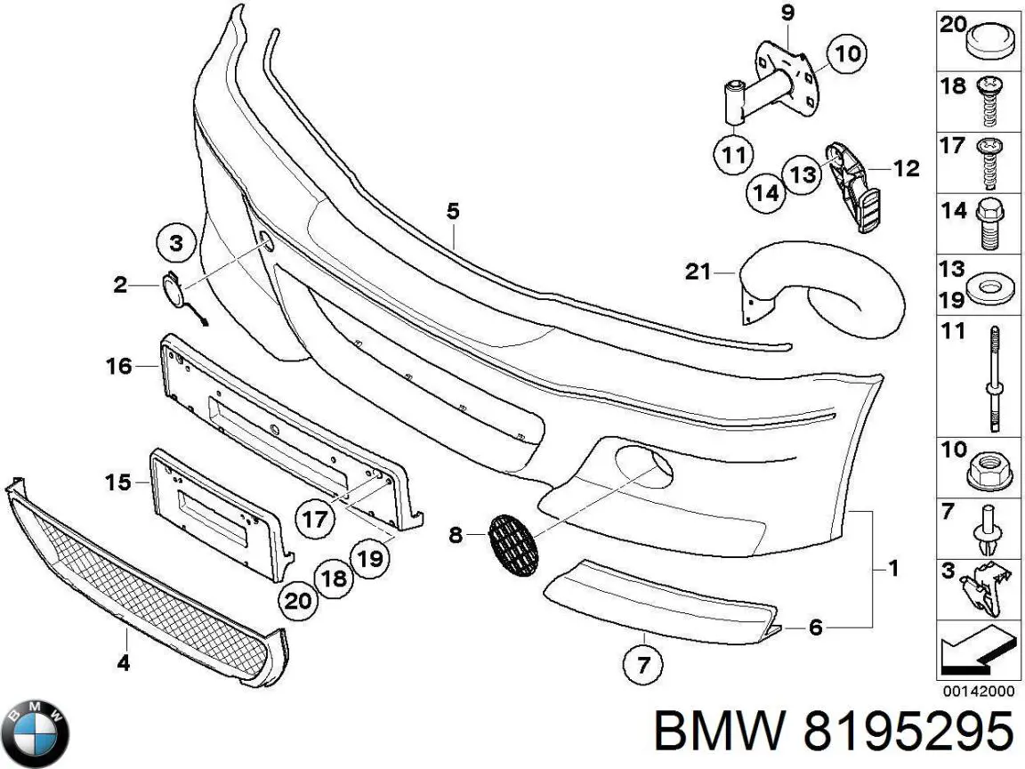 Soporte de parachoques delantero izquierdo BMW 8195295 precio, desde 4,78 EUR