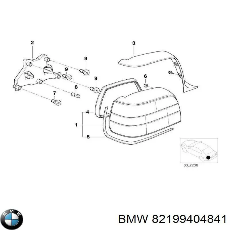 63219405939 BMW piloto posterior izquierdo