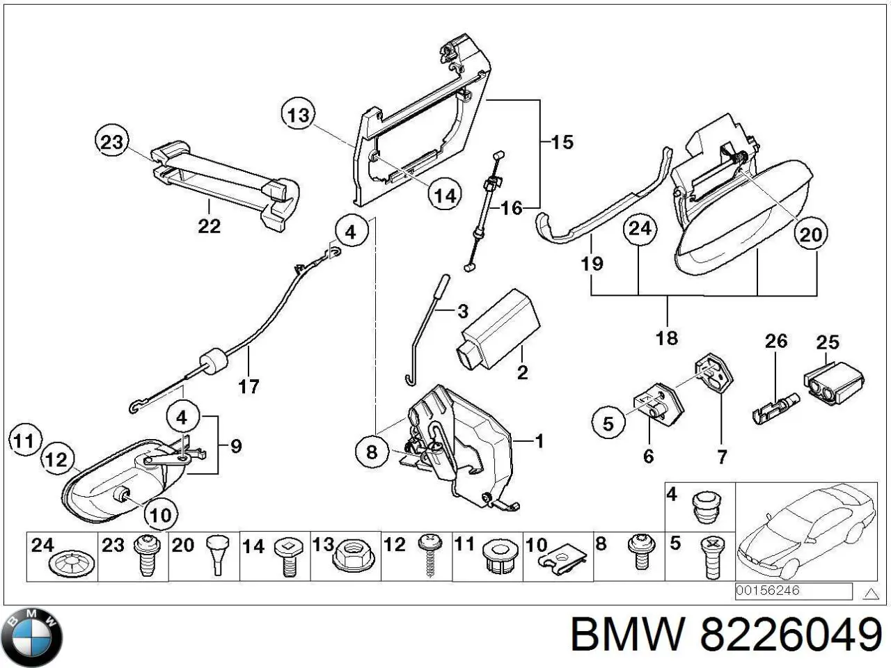 Comprar 8226049 BMW Manija interior izquierda delantera/trasera de puerta