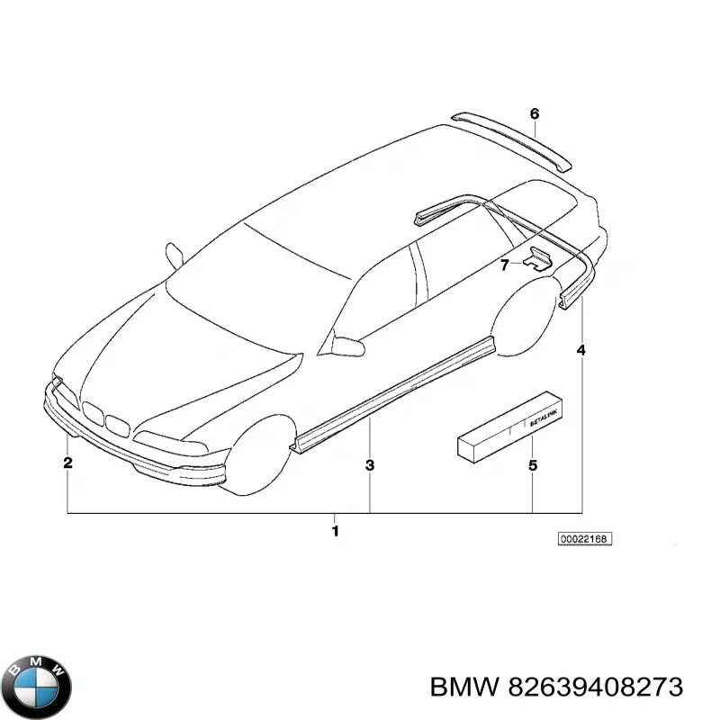 82639408273 BMW alerón para puerta de maletero