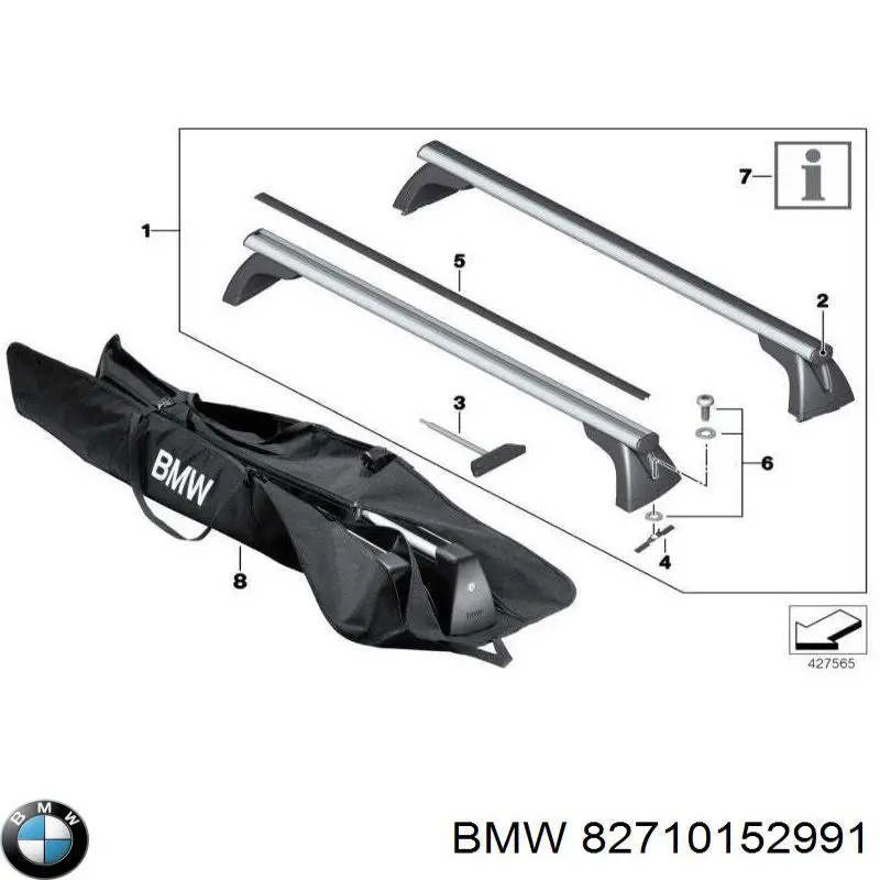 Juego de barras transversales de techo BMW 82710152991 precio, desde 276,83 EUR