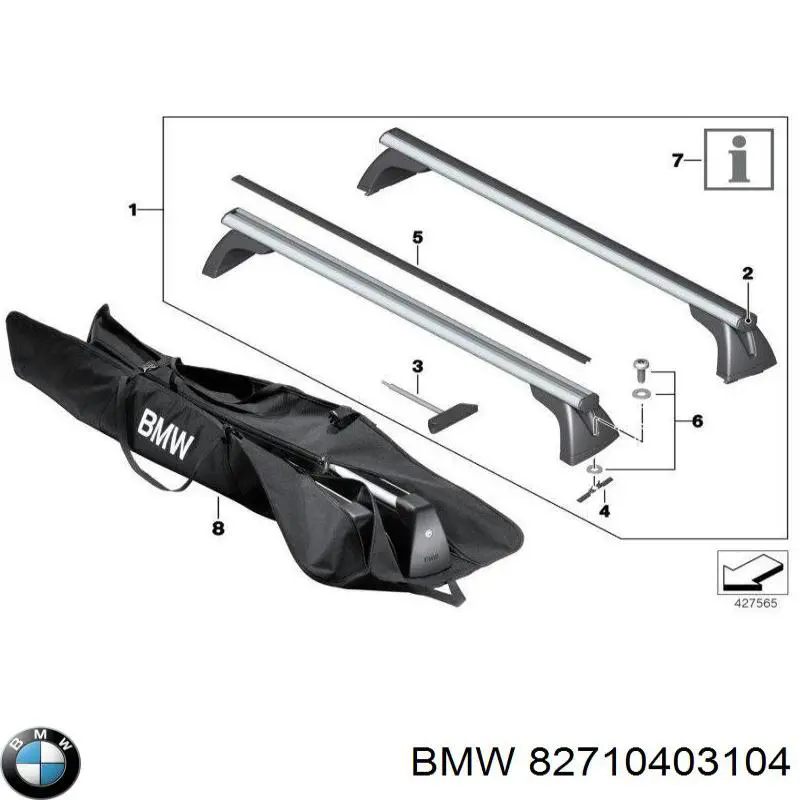 Comprar 82710403104 BMW Juego de barras transversales de techo