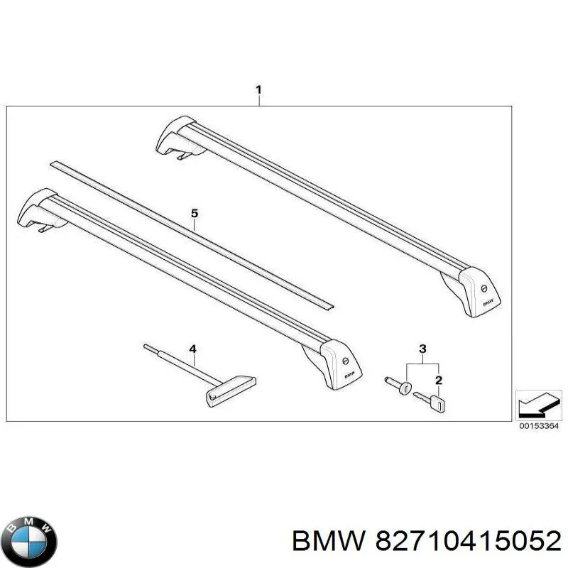 82710415052 BMW juego de barras de techo transversal