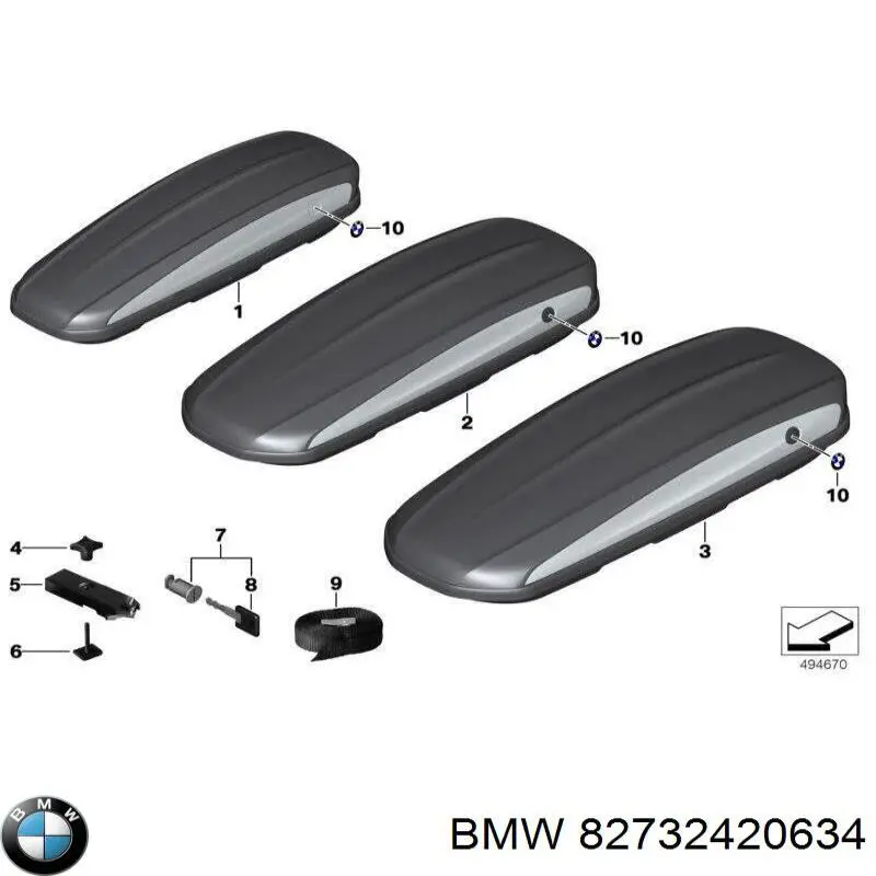 Comprar 82732420634 BMW Baca de techo