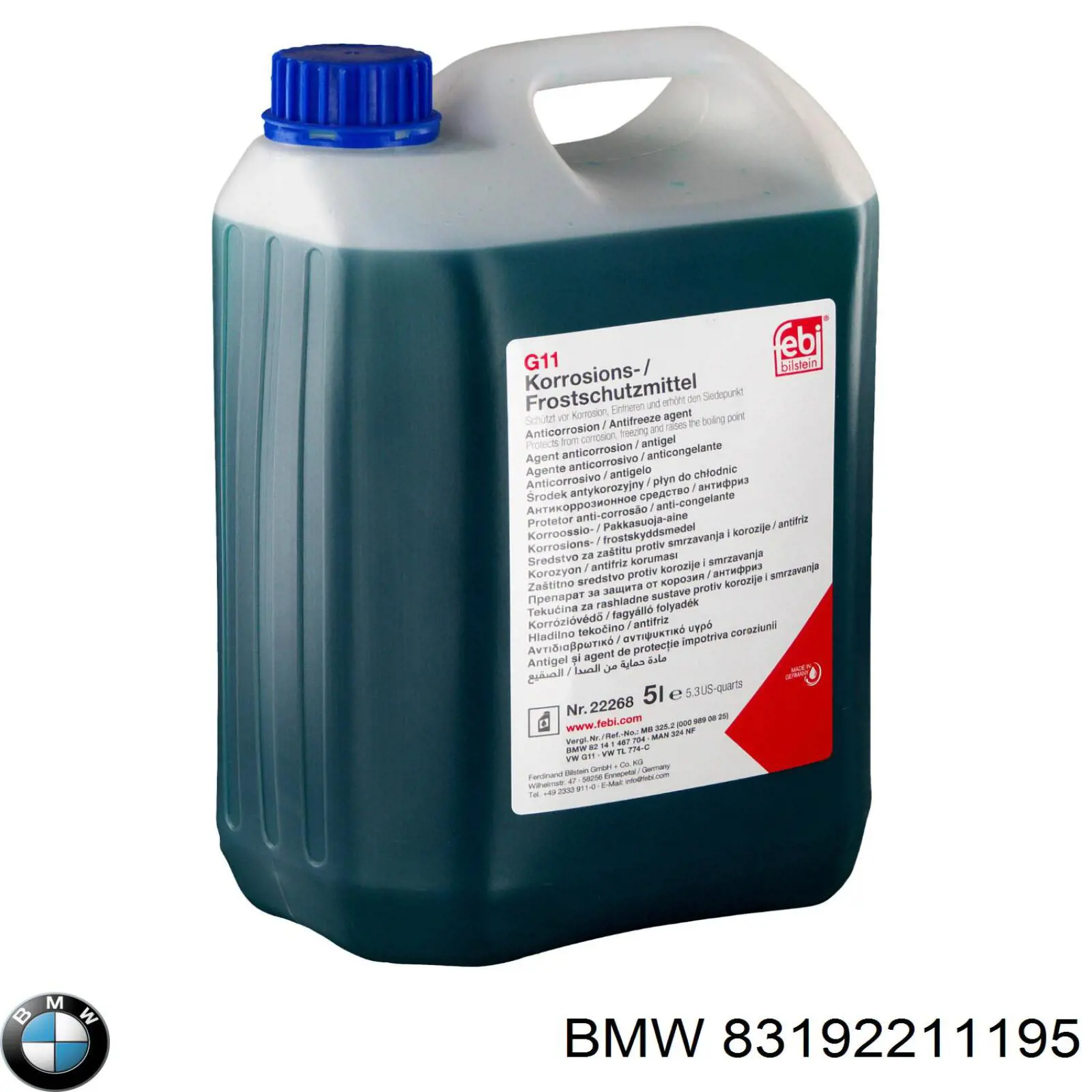 Líquido anticongelante BMW KHLERFROSTSCHUTZ -40°C 1.5L (83192211195)