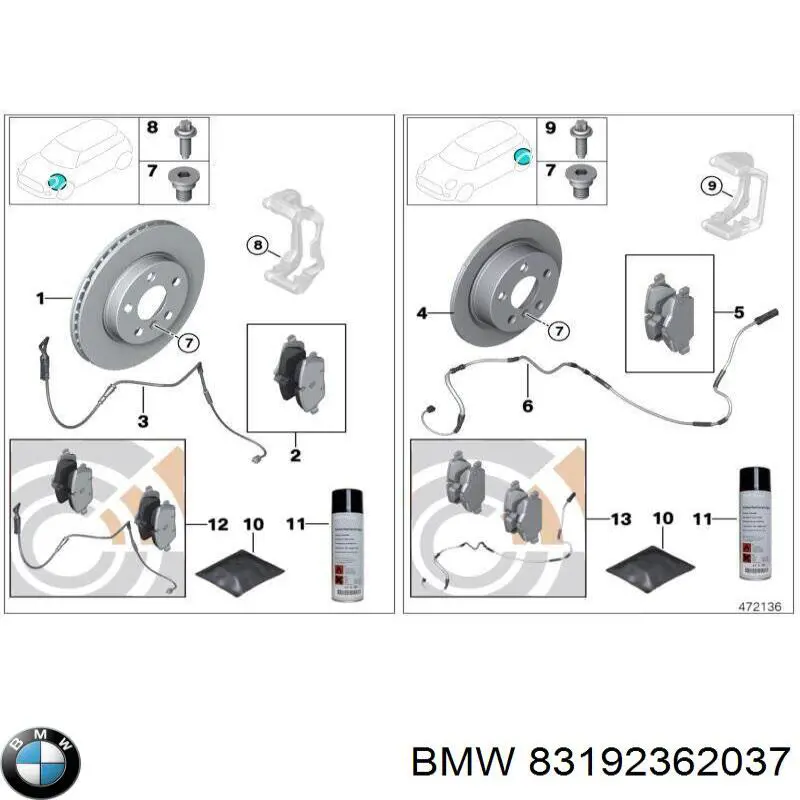 83192362037 BMW limpiador para el sistema de frenos