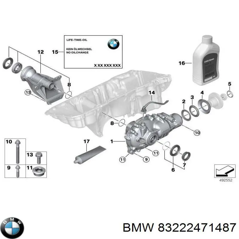 BMW Aceite transmisión (83222471487)