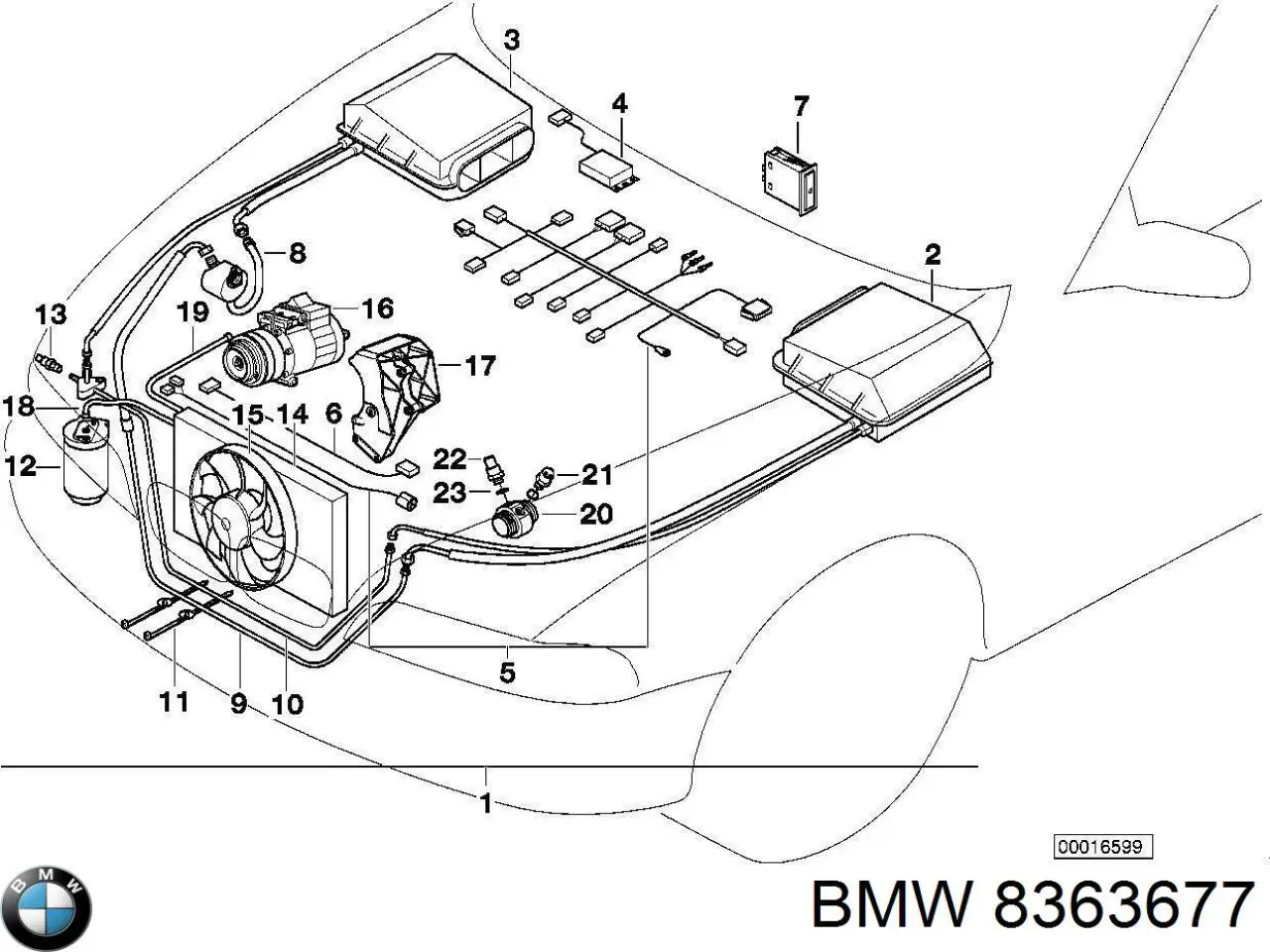 8363677 BMW sensor, temperatura del refrigerante (encendido el ventilador del radiador)