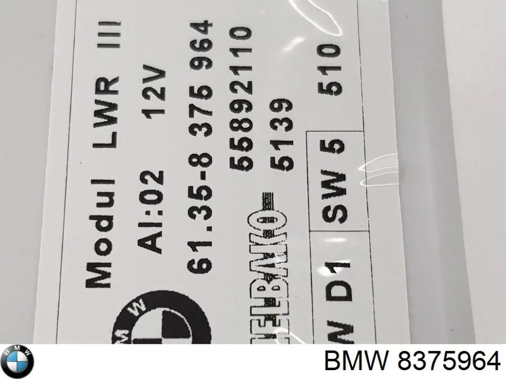 Módulo de control de iluminación adaptativa del faro derecho BMW 8375964