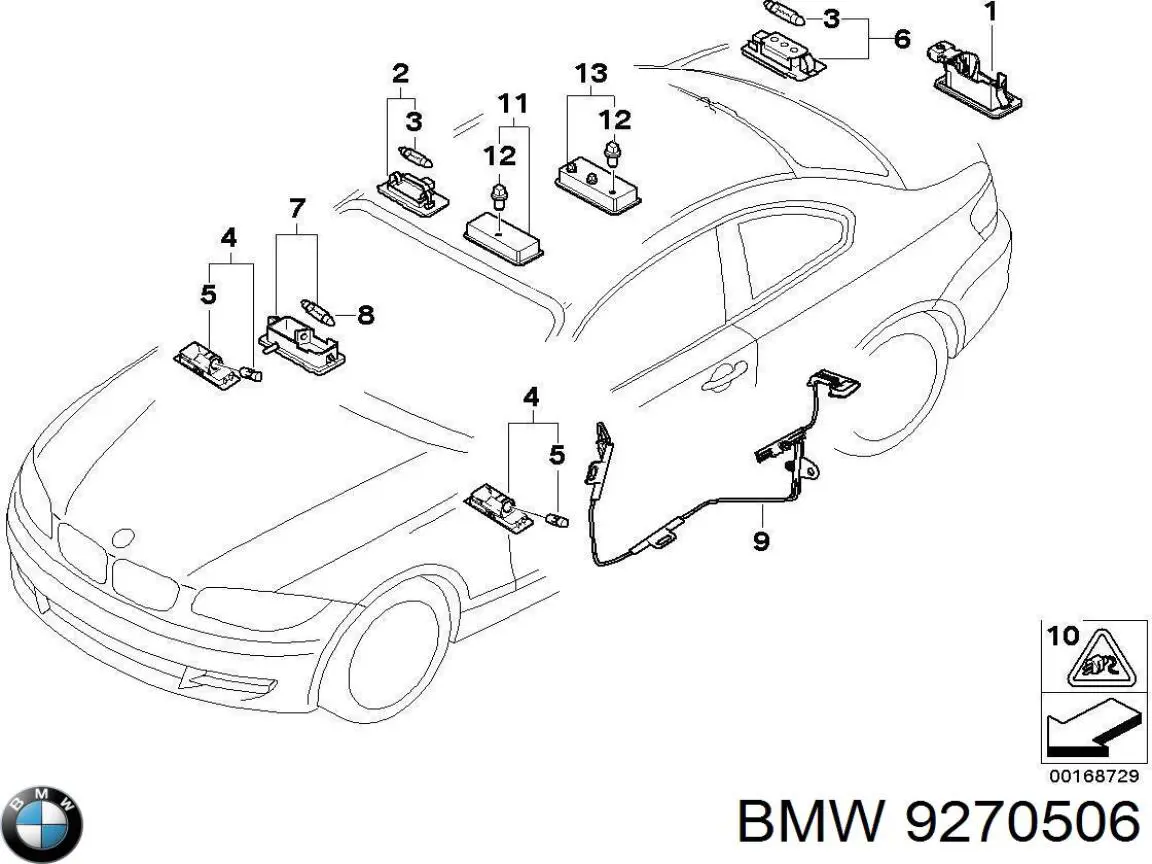Luz de cortesía del maletero 9270506 BMW